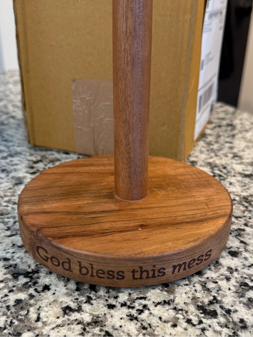 Unk Wooden Paper Towel Stand – Brown